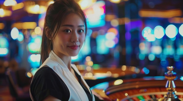 Antarmuka permainan Blueprint Gaming dengan statistik pemain langsung